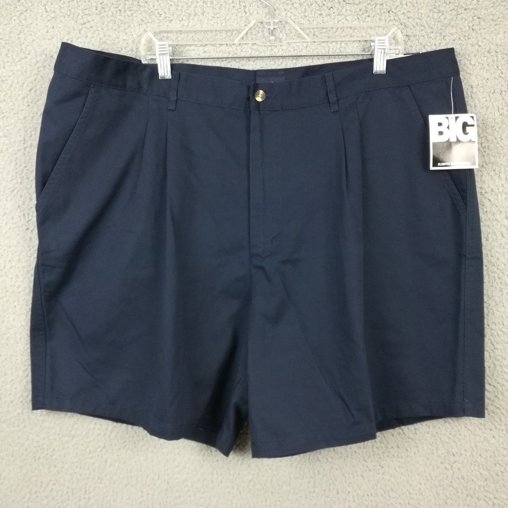 Puritan Mens Shorts Chino Dark Navy Pleated Front Big 44 New